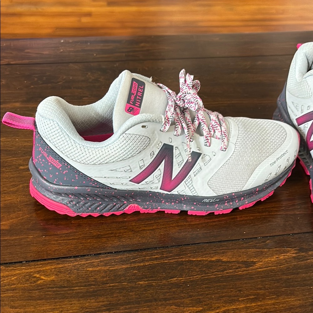 New Balance Gray and Pink Trail Shoes